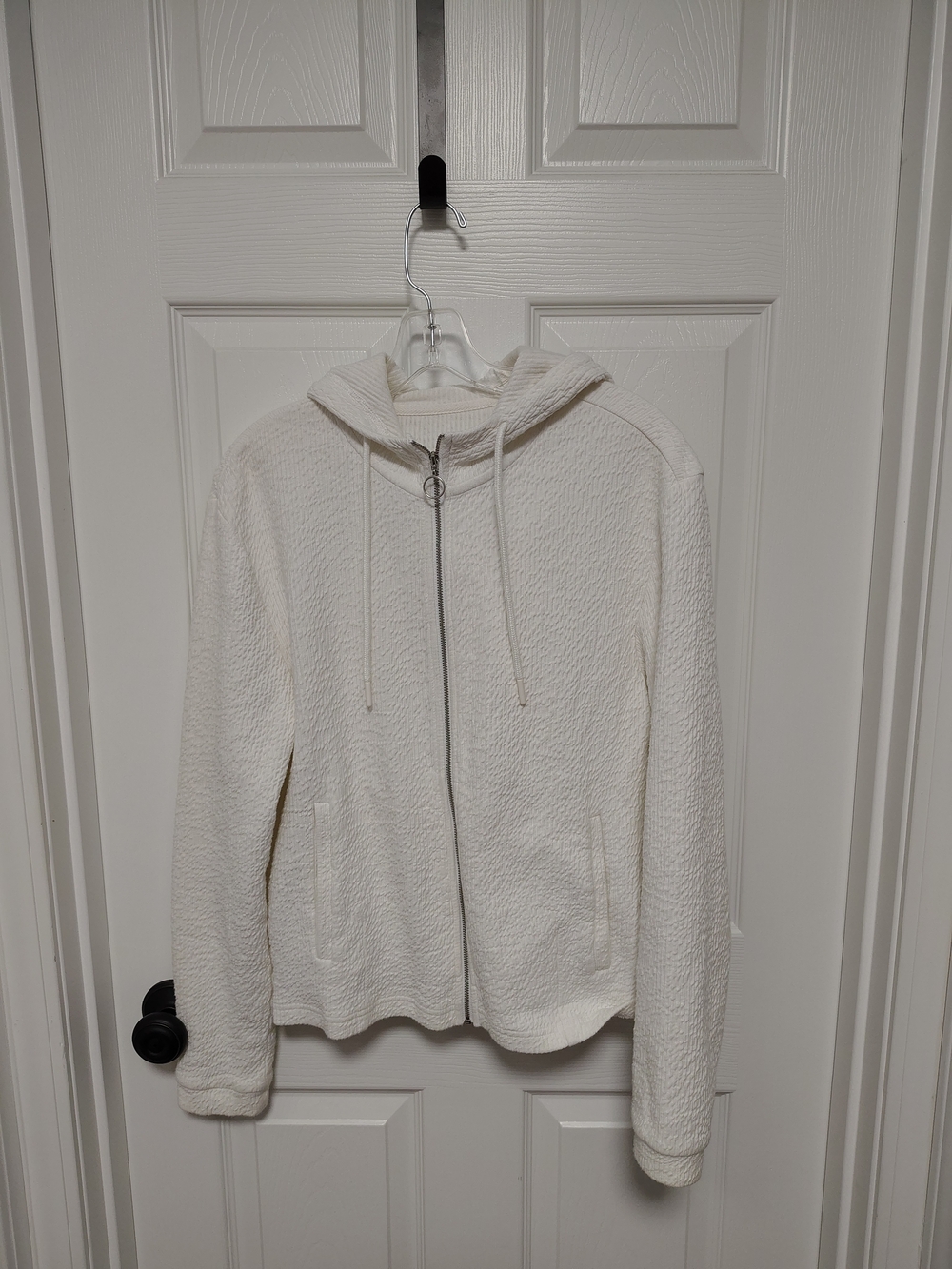 ZYIA Active White Textured Hoodie